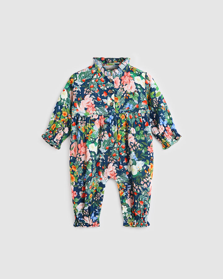 ALEX AND ANT - HELENA PLAYSUIT: STRAWBERRY NAVY [sz:0-3 MTHS]