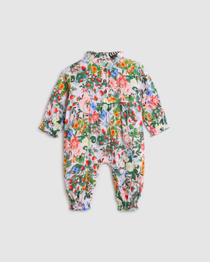 ALEX AND ANT - HELENA PLAYSUIT: STRAWBERRY PINK [sz:0-3 MTHS]