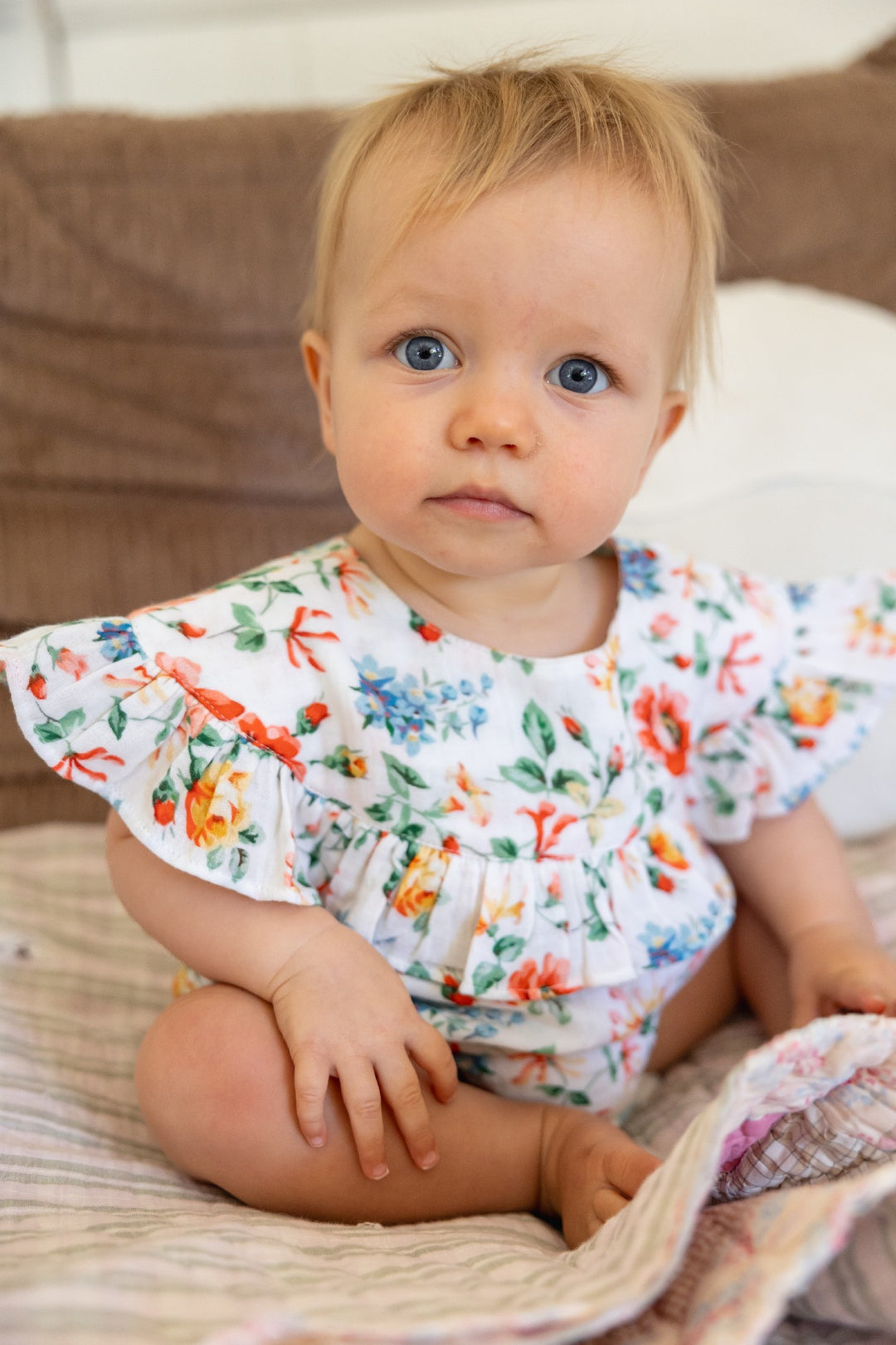 ALEX AND ANT - ETHEL PLAYSUIT: PRETTY FLORAL [sz:0-3 MTHS]