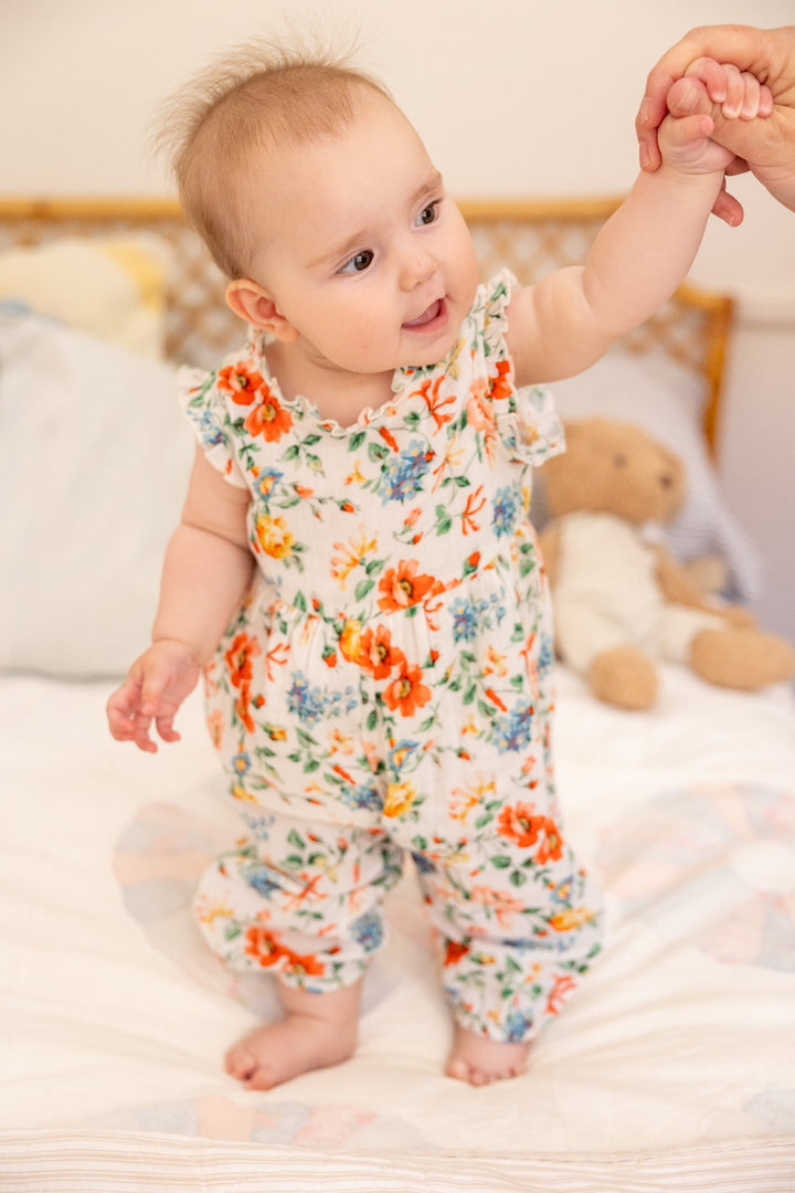 ALEX AND ANT - LOLA PLAYSUIT: PRETTY FLORAL [sz:0-3 MTHS]