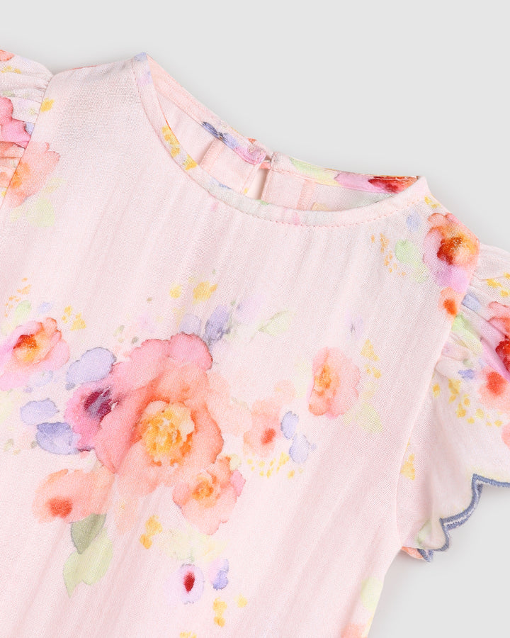 ALEX AND ANT - DOROTHY PLAYSUIT: ROSES [sz:0-3 MTHS]