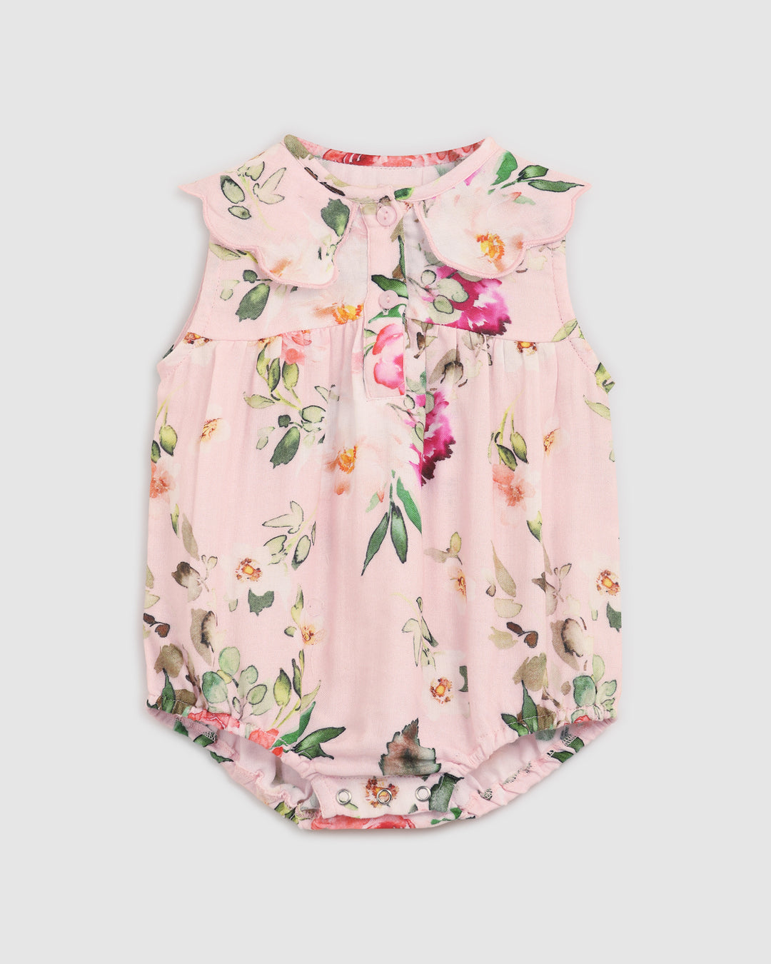 ALEX AND ANT - FLOSSY PLAYSUIT: DARLING PETAL [sz:0-3 MTHS]