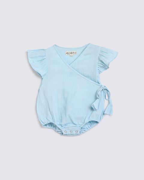 ALEX AND ANT - BETTY PLAYSUIT: BABY BLUE [sz:0-3 MTHS]