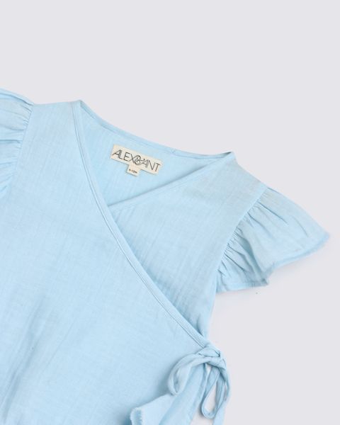 ALEX AND ANT - BETTY PLAYSUIT: BABY BLUE [sz:0-3 MTHS]