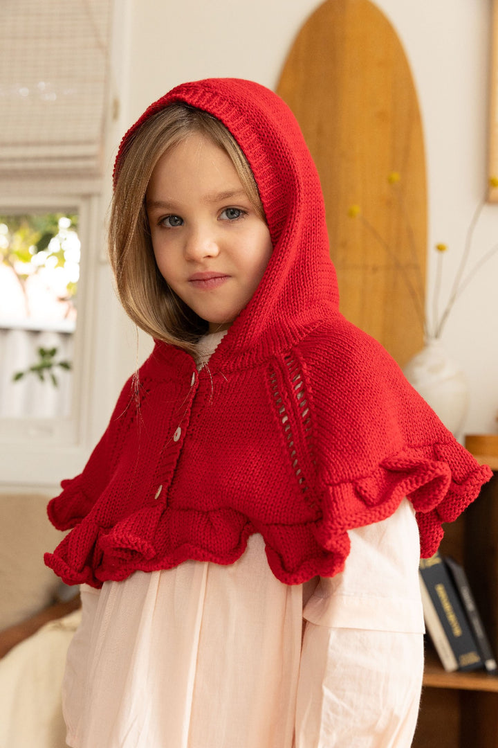 ALEX AND ANT - SOFIA SHAWL: RED [sz:1-2 YRS]