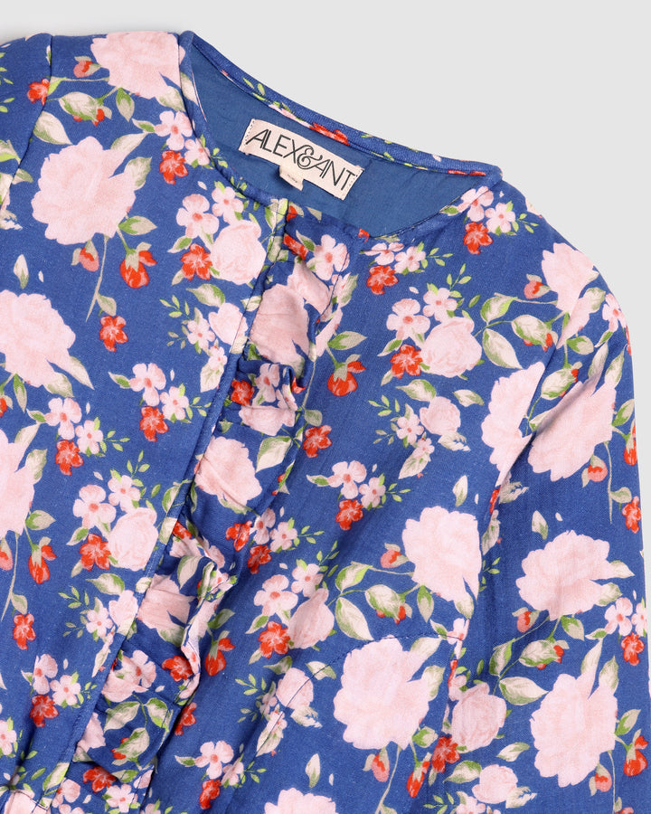 ALEX AND ANT - MAY JACKET: FABULOUS BLOOMS BLUE [sz:2 YRS]