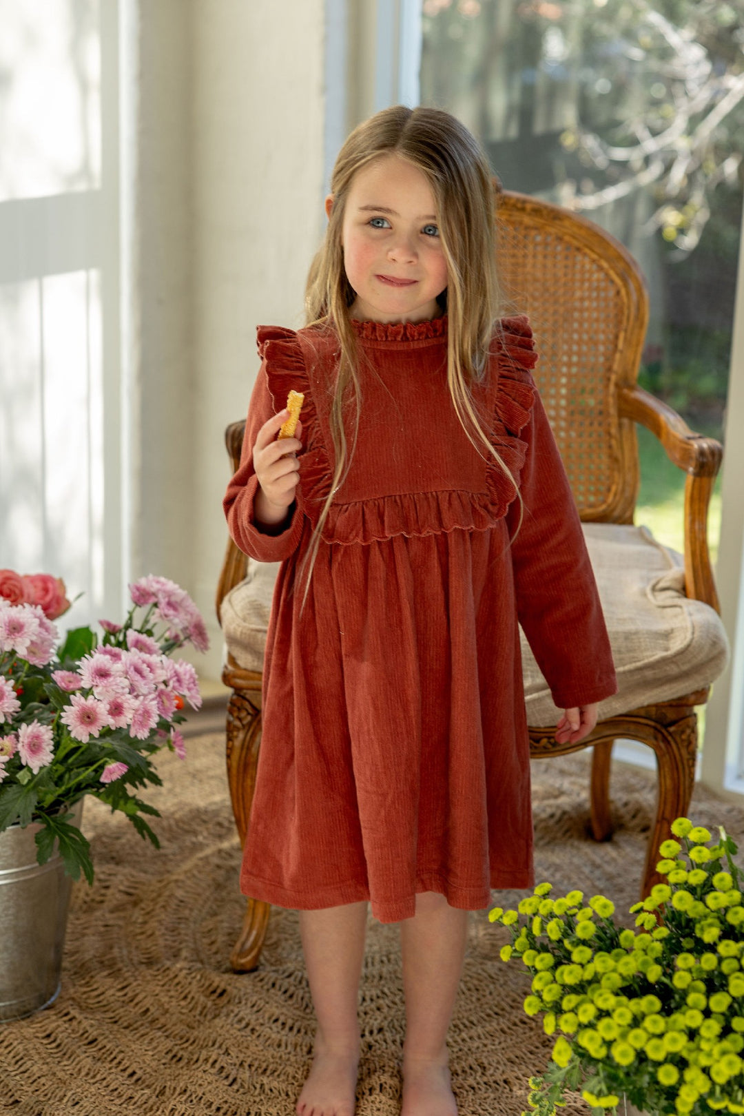 ALEX AND ANT - LUCIE DRESS: CHILLI OIL CORDUROY [sz:2 YRS]