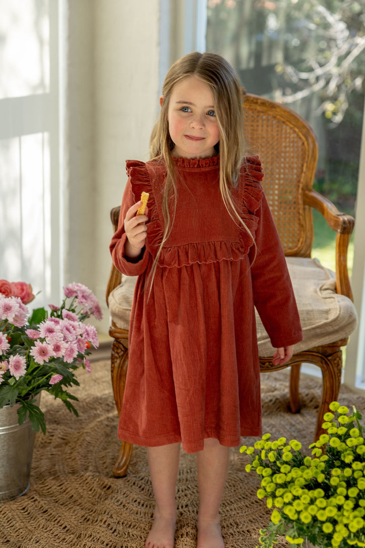 ALEX AND ANT - LUCIE DRESS: CHILLI OIL CORDUROY [sz:2 YRS]