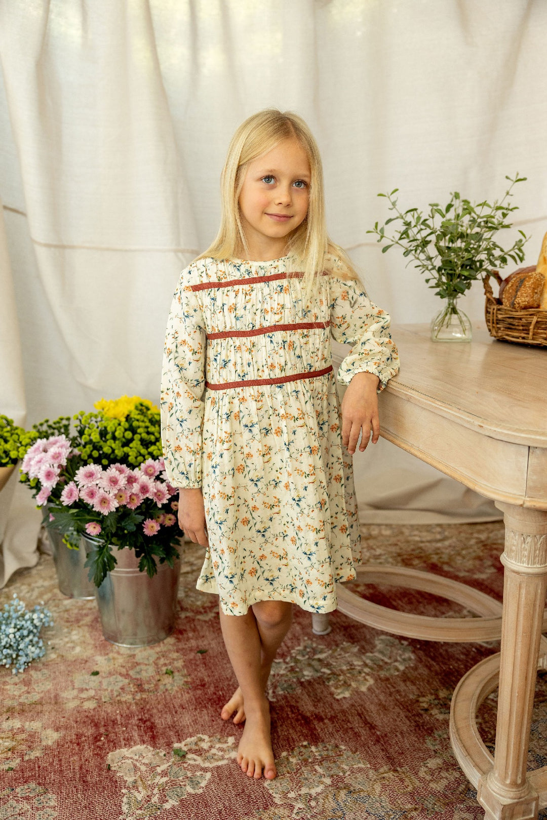 ALEX AND ANT - LUCIE DRESS: NATURAL BIRD [sz:2 YRS]