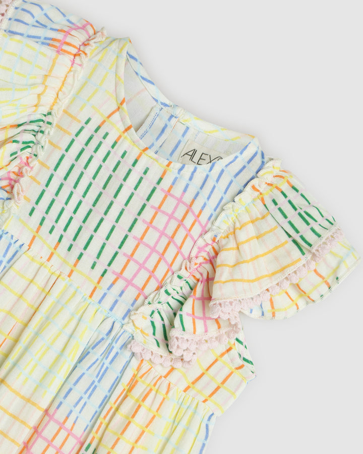 ALEX AND ANT - LOUISA DRESS CRAZY GINGHAM [sz:1 YR]
