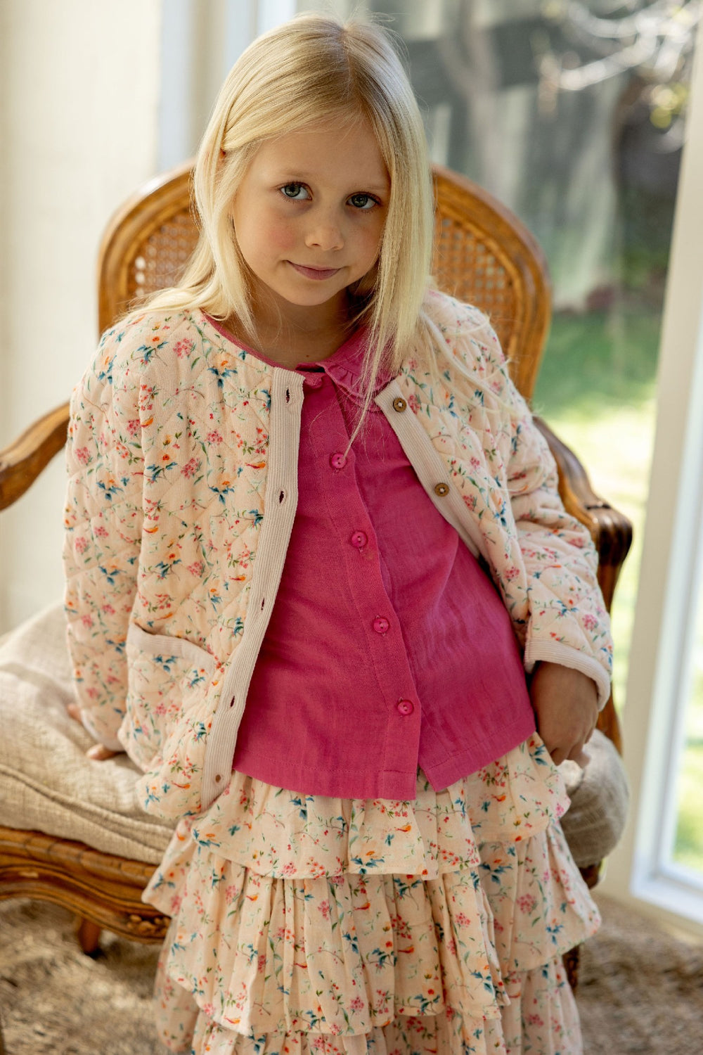 ALEX AND ANT - CHARLIE JACKET: PINK BIRD [sz:2 YRS]