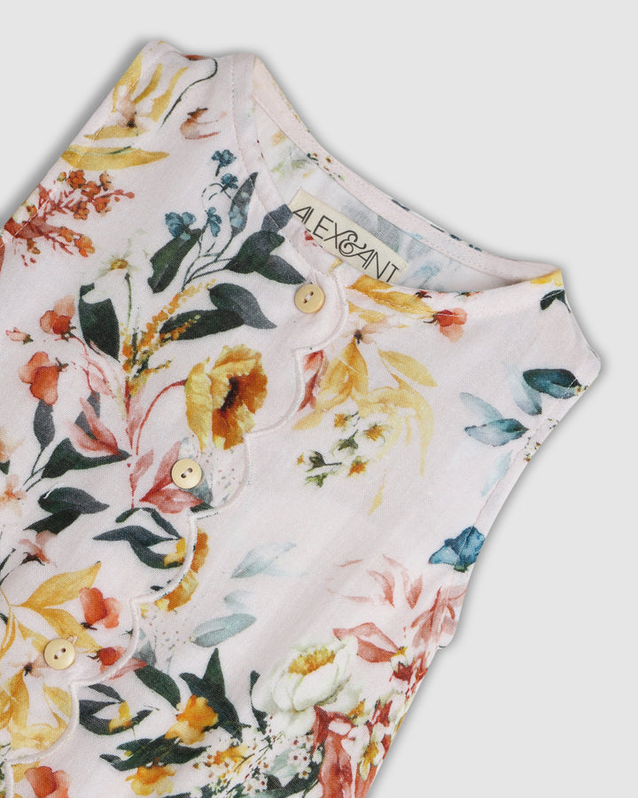 ALEX AND ANT - BONNIE PLAYSUIT  FLORAL [sz:0-3 MTHS]
