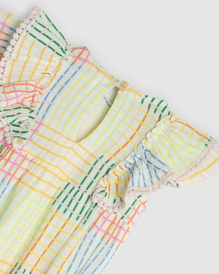 ALEX AND ANT - LOUISA PLAYSUIT CRAZY GINGHAM [sz:0-3 MTHS]