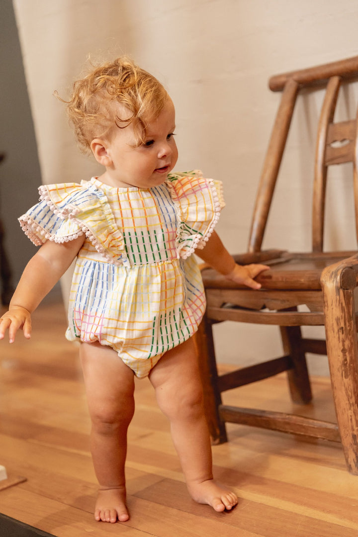 ALEX AND ANT - LOUISA PLAYSUIT CRAZY GINGHAM [sz:0-3 MTHS]