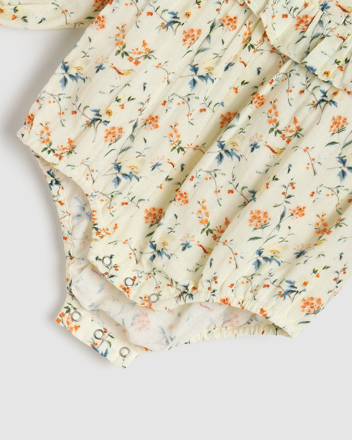 ALEX AND ANT - VALERIE PLAYSUIT: NATURAL BIRD [sz:0-3 MTHS]