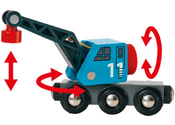BRIO - CONTAINER & CRANE WAGON: 4 PCS 
