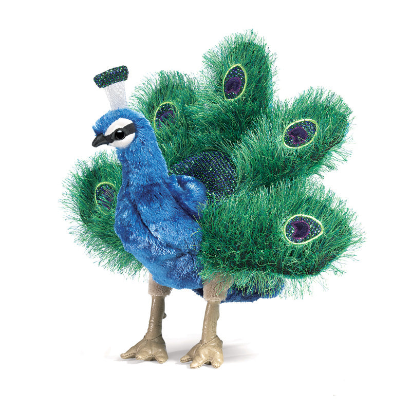 FOLKMANIS - HAND PUPPET: MINI PEACOCK 