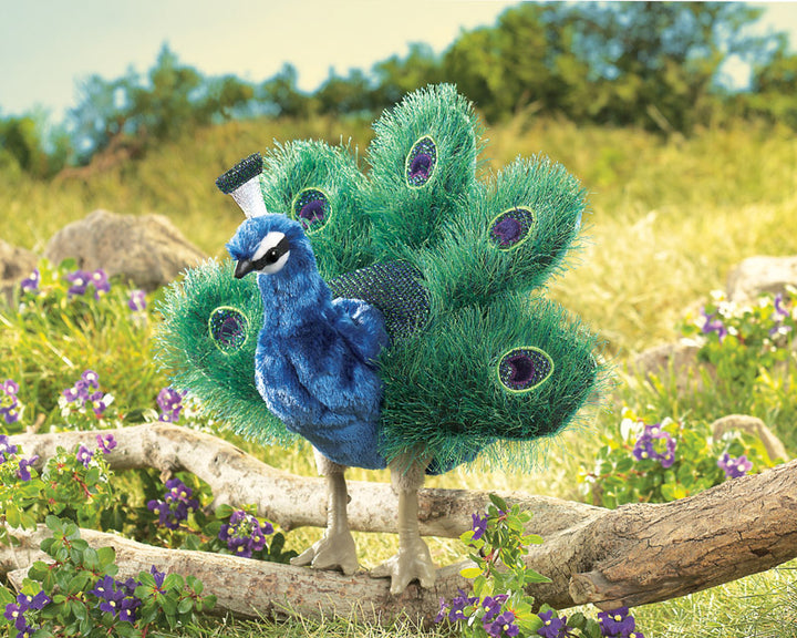FOLKMANIS - HAND PUPPET: MINI PEACOCK 