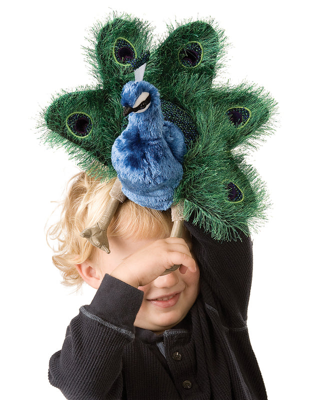 FOLKMANIS - HAND PUPPET: MINI PEACOCK 