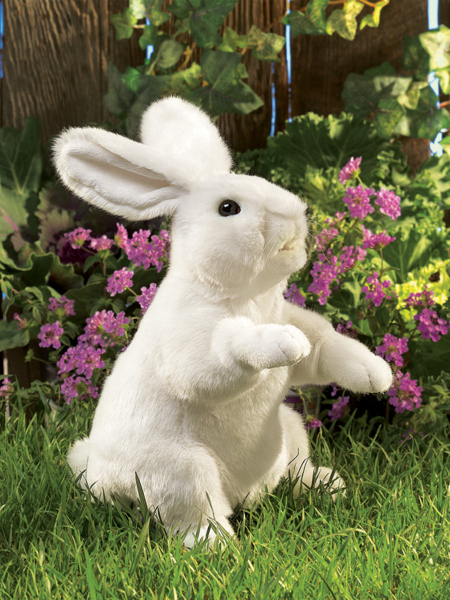 FOLKMANIS - HAND PUPPET: STANDING WHITE RABBIT 
