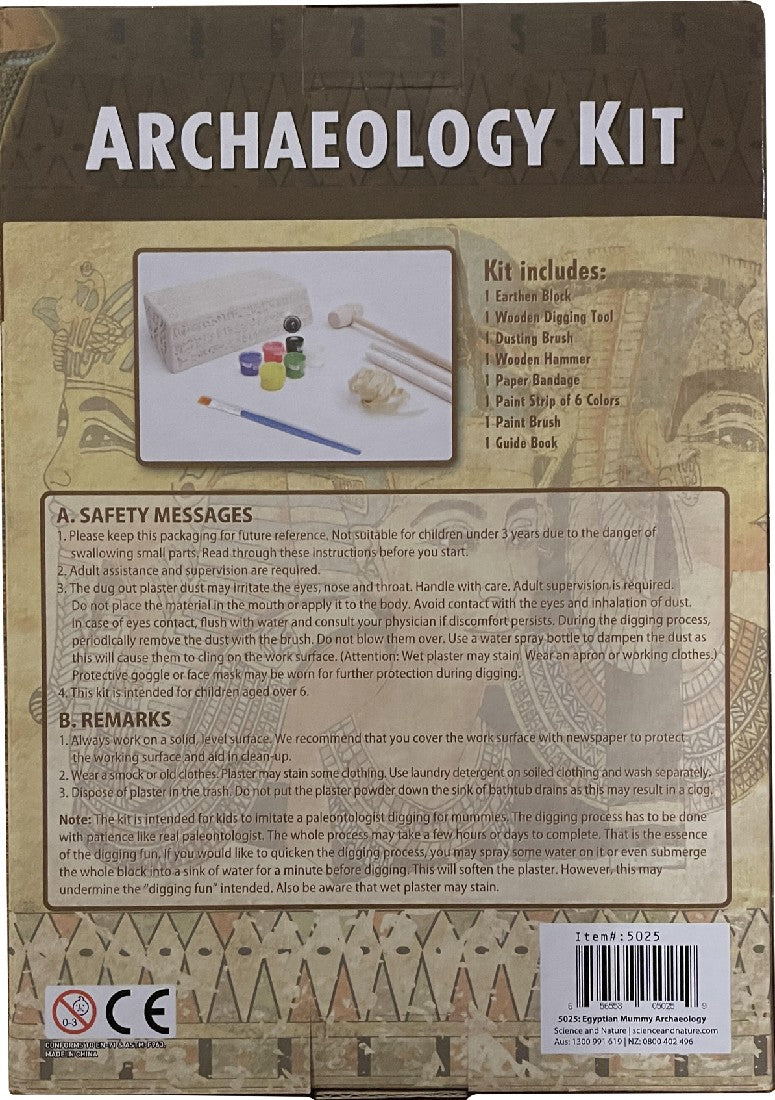 DISCOVER SCIENCE - EGYPTIAN MUMMY ARCHEOLOGY KIT