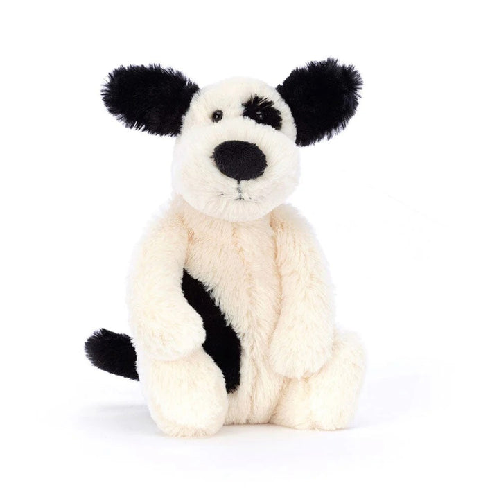 JELLYCAT - BASHFUL ORIGINAL PUPPY SMALL: BLACK & CREAM 
