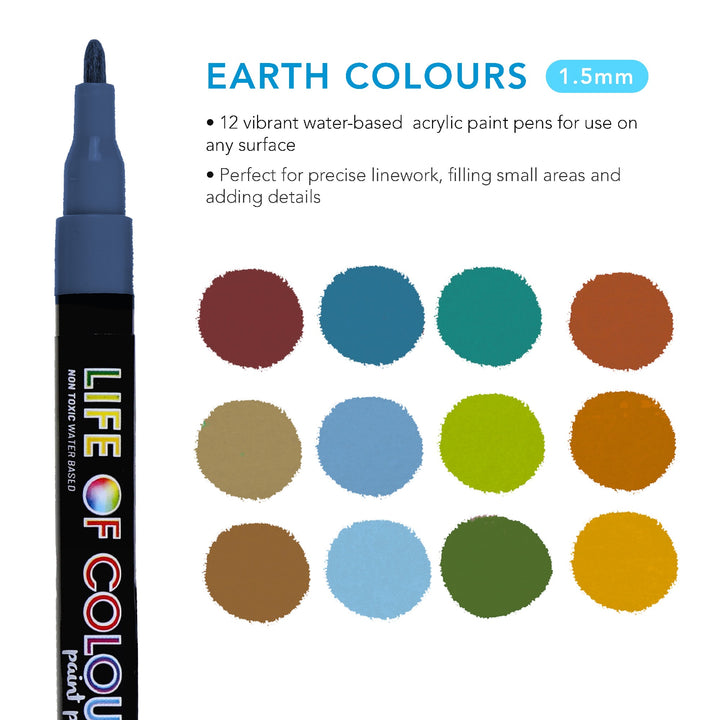 LIFE OF COLOUR - EARTH COLOUR PAINT PENS