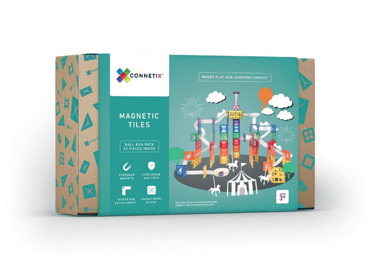 CONNETIX TILES - RAINBOW BALL RUN PACK: 92PC 