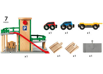 BRIO - PARKING GARAGE: 7 PIECES 
