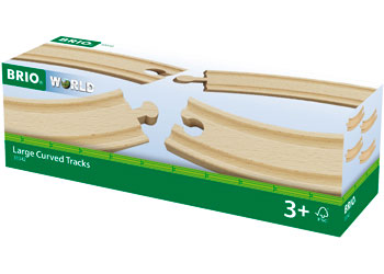 BRIO - LARGE CURVED TRACKS: 4PCS
