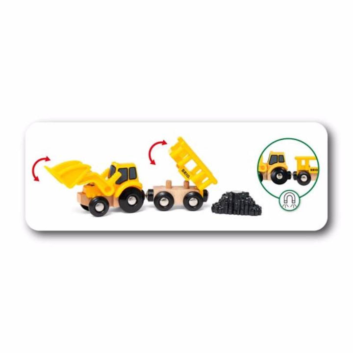 BRIO - CONSTRUCTION VEHICLE TRAIN : 5 PIECES 