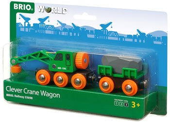 BRIO - CLEVER CRANE WAGON: 4 PIECES 