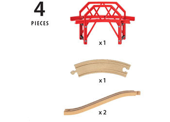 BRIO - CURVED BRIDGE: 4 PCS