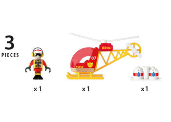 BRIO - FIREFIGHTER HELICOPTER: 3 PIECES