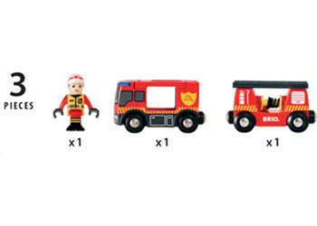 BRIO - EMERGENCY FIRE ENGINE: 3 PIECES