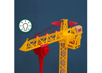 BRIO - CONTRUCTION CRANE WITH LIGHTS: 5 PCS