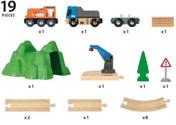 BRIO - STARTER LIFT & LOAD SET: 19 PIECES
