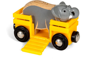 BRIO - ELEPHANT AND WAGON: 2 PIECES 