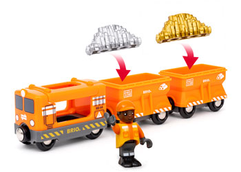 BRIO - GOLD CARGO TRAIN: 6 PCS