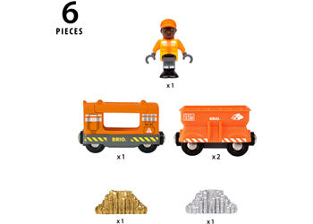 BRIO - GOLD CARGO TRAIN: 6 PCS