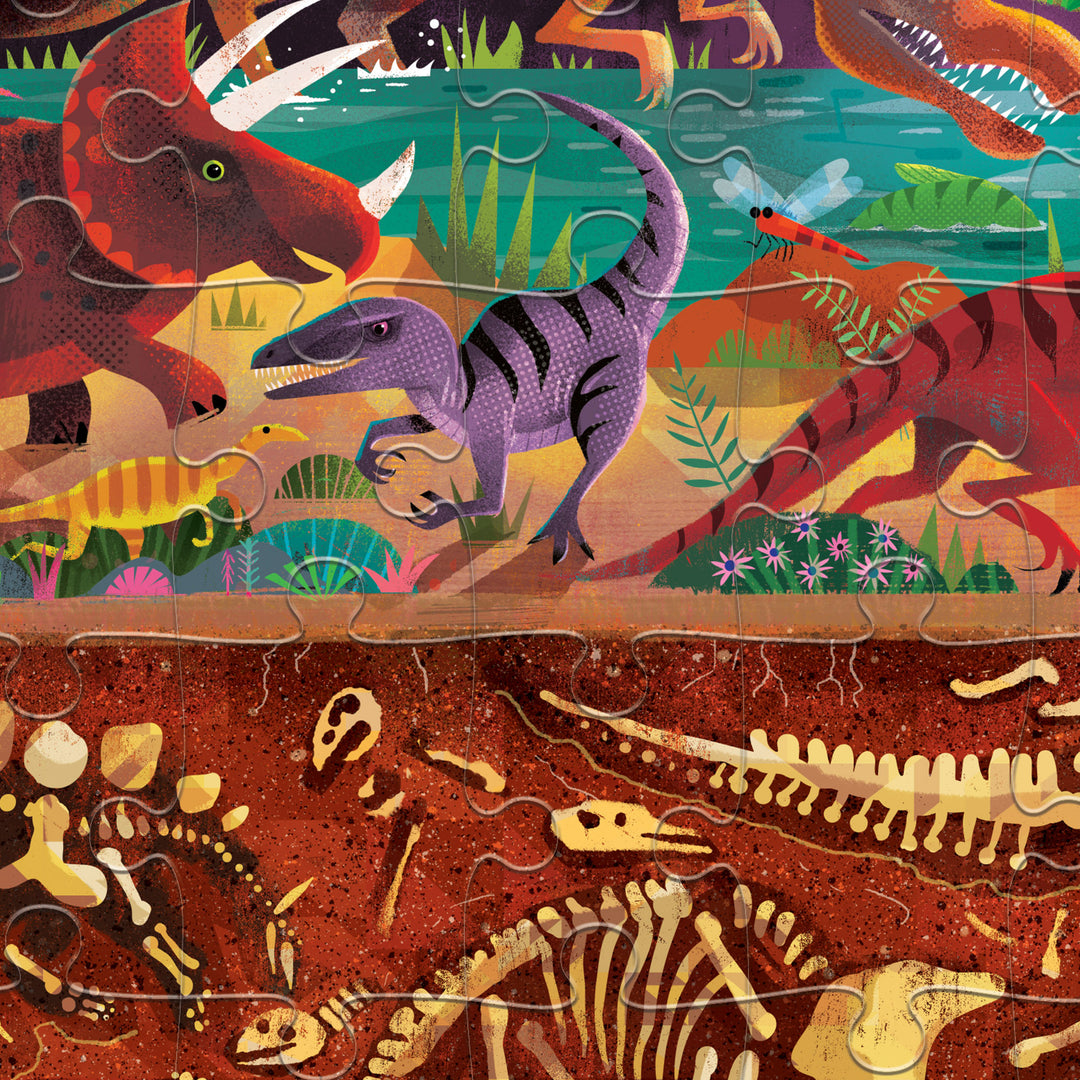 CROCODILE CREEK - ABOVE & BELOW 60PC PUZZLE: DINOSAUR