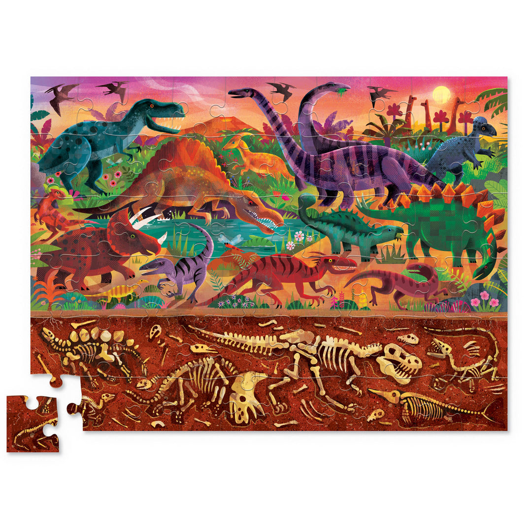 CROCODILE CREEK - ABOVE & BELOW 60PC PUZZLE: DINOSAUR