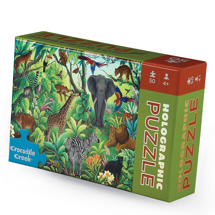 CROCODILE CREEK - HOLOGRAPHIC PUZZLE 50PC: JUNGLE PARADISE