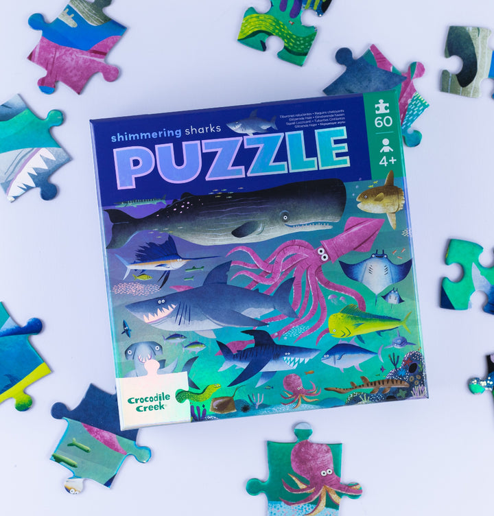 CROCODILE CREEK - FOIL PUZZLE 60PC: SHIMMERING SHARK