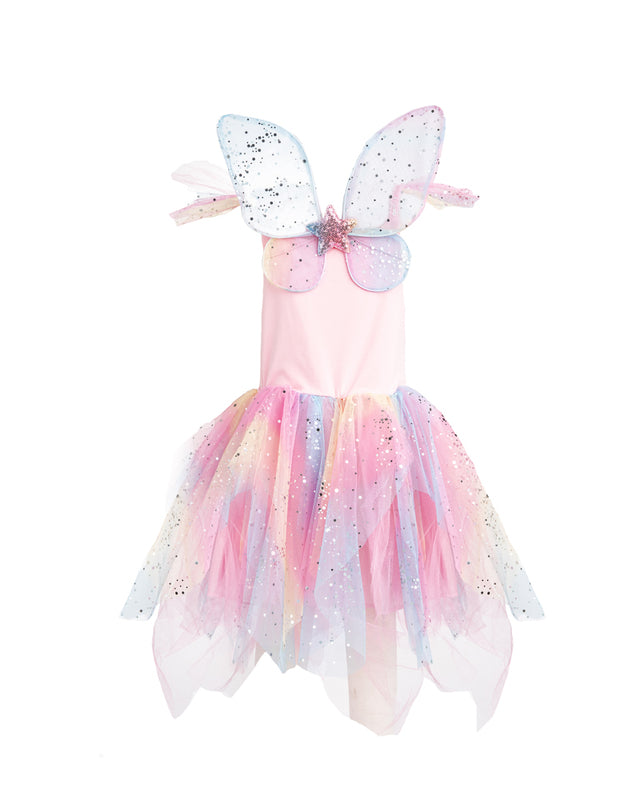 GREAT PRETENDERS - DRESS UP: RAINBOW FAIRY DRESS WITH WINGS [sz:5-6 YRS]