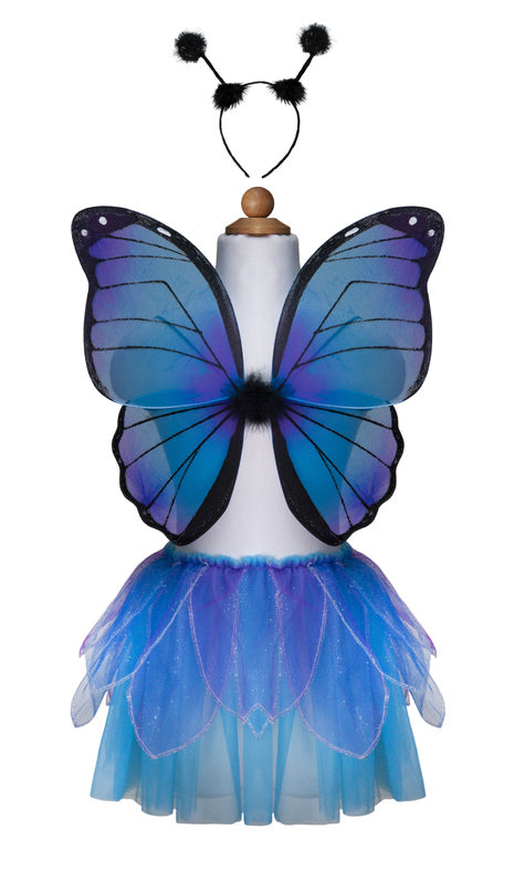 GREAT PRETENDERS - DRESS UP: MIDNIGHT BUTTERFLY TUTU WITH WINGS & HEADBAND [sz:4-6 YRS]