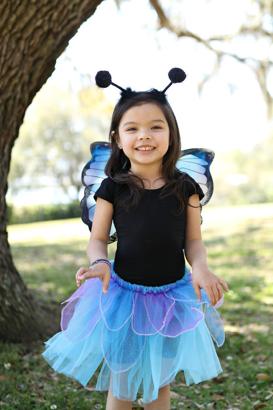 GREAT PRETENDERS - DRESS UP: MIDNIGHT BUTTERFLY TUTU WITH WINGS & HEADBAND [sz:4-6 YRS]