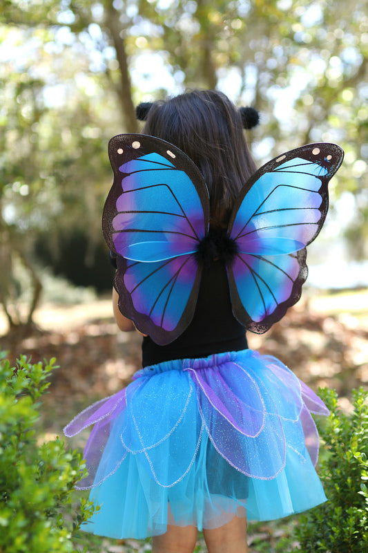 GREAT PRETENDERS - DRESS UP: MIDNIGHT BUTTERFLY TUTU WITH WINGS & HEADBAND [sz:4-6 YRS]