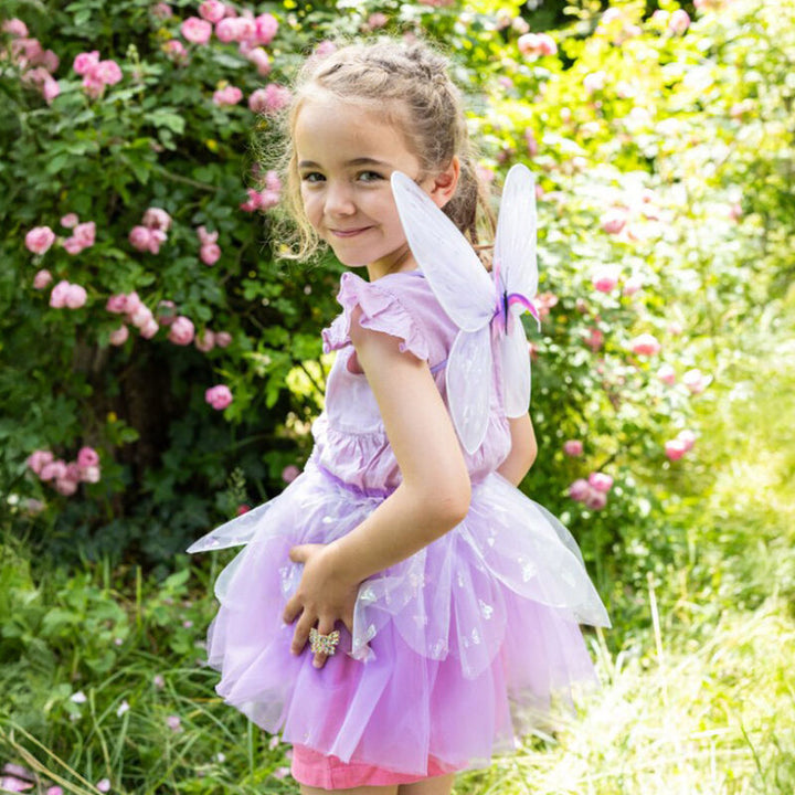 GREAT PRETENDERS - DRESS UP: LILAC FLUTTER BUTTERFLY SKIRT & WINGS [sz:4-6 YRS]