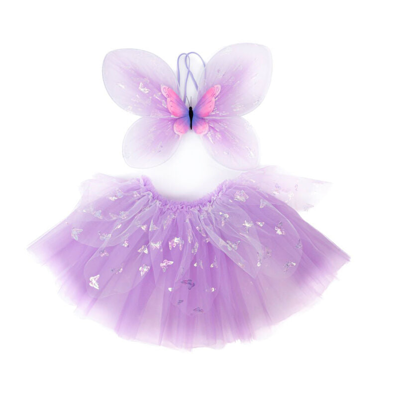 GREAT PRETENDERS - DRESS UP: LILAC FLUTTER BUTTERFLY SKIRT & WINGS [sz:4-6 YRS]